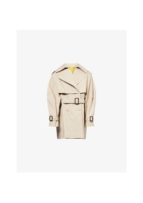 Womens Givenchy Belted Notch-Lapels Cotton Trench Coat