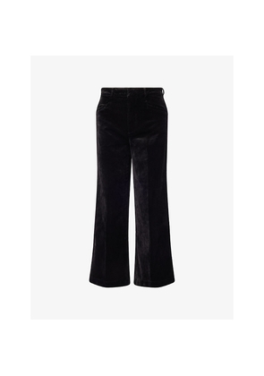 Womens Paige Anessa Wide-Leg Stretch-Cotton Blend Trousers