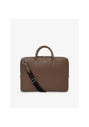 Mens Smythson Panama Large Leather Briefcase