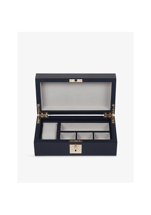 Smythson Panama Lockable Leather Watch and Cufflink Box