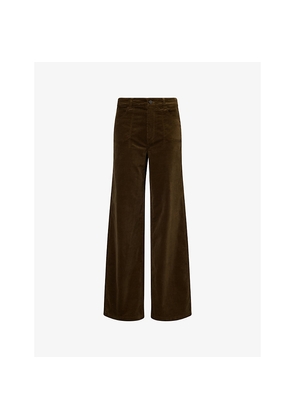 Womens Paige Anessa Corduroy Stretch-Cotton Blend Trousers