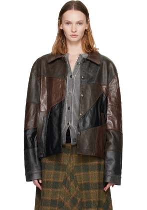Andersson Bell Black & Brown Patchwork Leather Jacket