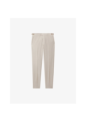 Mens Reiss Belmont Slim-Fit Straight-Leg Stretch Wool-Blend Trousers