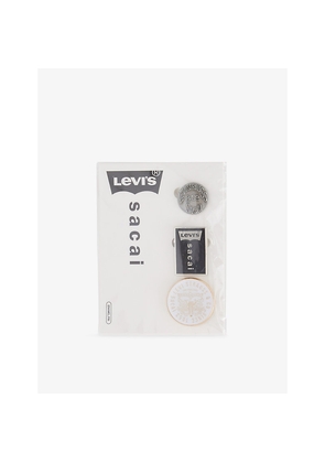 Mens Sacai x Levi's Set D Bronze and Zinc Enamel Pins Pack Of Three
