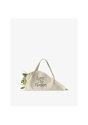 Womens Sowvital Large Love Thy Flowers Cotton Flower Tote Bag