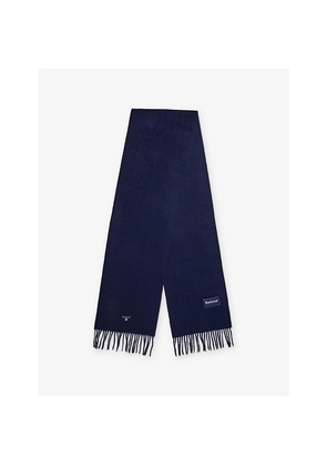 Mens Barbour Plain Fringed Wool Scarf