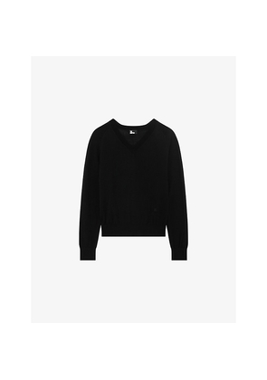 Womens The Kooples V-Neck Wool Knitted Jumper