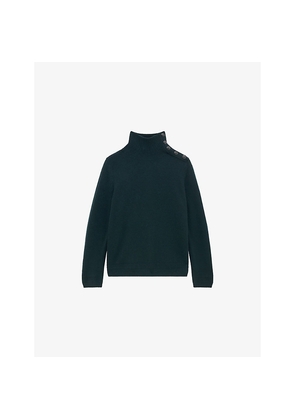 Womens The Kooples Funnel-Neck Wool Knitted Jumper