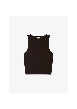 Womens Sandro Round-Neck Sleeveless Wool and Cashmere Jumper