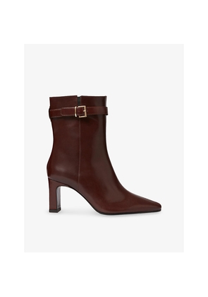 Womens Claudie Pierlot Buckled Leather Heeled Ankle Boots