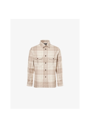 Mens Dunhill Checked Flap-Pocket Cashmere Overshirt
