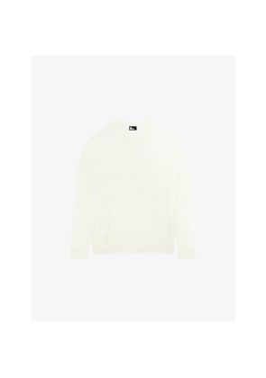 Womens The Kooples Cable-Knitted Wool-Blend Jumper