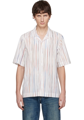 Paul Smith White 'Signature Pinstripe' Short-Sleeve Shirt