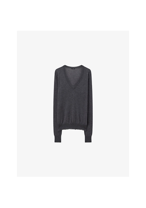 Womens Joseph Cashair V-Neck Cashmere Knitted Jumper
