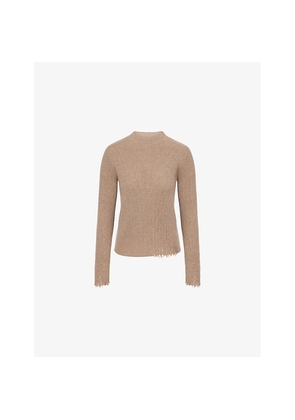 Womens Uma Wang Long-Sleeves Ribbed Cashmere Top