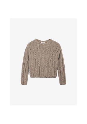 Womens The White Company Cable Round-Neck Wool and Alpaca-Blend Jumper
