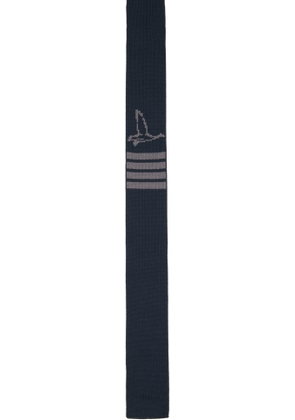 Thom Browne Navy & Gray Geese Icon Jacquard Knit Tie