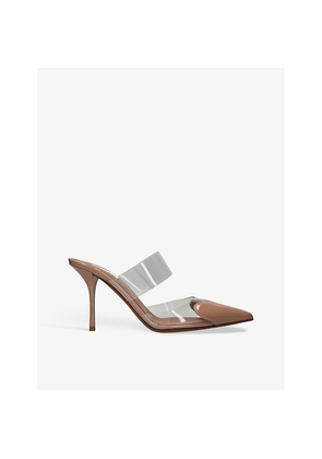 Womens Azzedine Alaia Cœur 90 Point-Toe Patent-Leather Mules