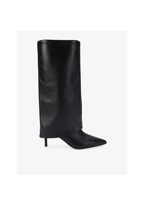 Womens KG Kurt Geiger Fate Faux-Leather Heeled Knee-High Boots