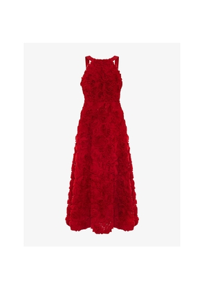 Womens Phase Eight Angeline Rose-Texture Sleeveless Woven Midaxi Dress