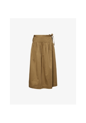 Womens Damson Madder Josie Cotton Midi Skirt