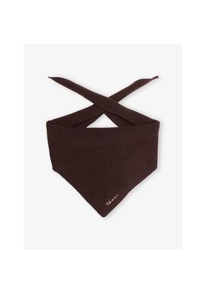 Womens Tbco Brand-Embroidered Triangle Merino-Wool Scarf