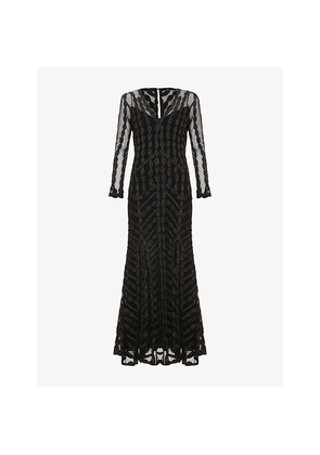 Womens Phase Eight Marie Tapework Mesh Maxi Dress