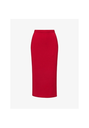Womens Mugler Textured Slim-Fit Wool Midi Skirt