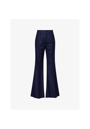 Womens Gabriela Hearst Rhein Flared Wool-Blend Trousers