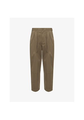 Mens Manors Pleated Straight-Leg Woven Chinos