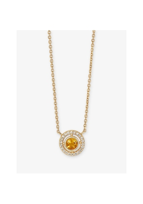 Womens Astley Clarke November Birthstone 14ct Yellow-Gold, Citrine and 0.08ct Lab-Grown Diamond Pendant Necklace