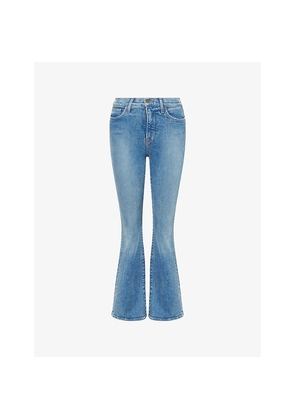 Womens Veronica Beard Beverly Flared Denim-Blend Jeans