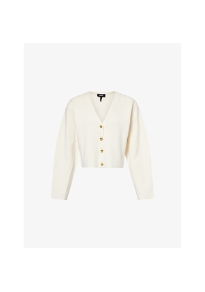 Womens Me And Em V-Neck Wool and Cotton Knitted Cardigan