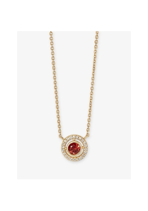 Womens Astley Clarke January Birthstone 14ct Yellow-Gold, Red Garnet and 0.08ct Lab-Grown Diamond Pendant Necklace