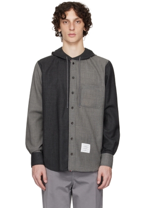 Thom Browne Gray Fresco Funmix Hooded Shirt