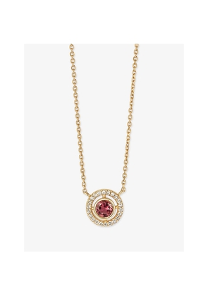 Womens Astley Clarke October Birthstone 14ct Yellow-Gold, Tourmaline and 0.08ct Lab-Grown Diamond Pendant Necklace