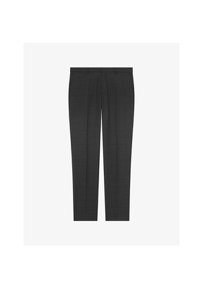 Mens The Kooples Slim-Fit Straight-Leg Checked Stretch-Wool Trousers