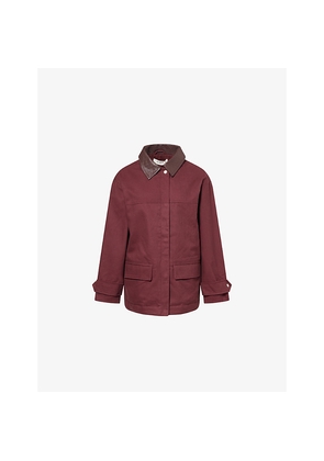 Womens 4th & Reckless Sutton Contrast-Collar Cotton Jacket