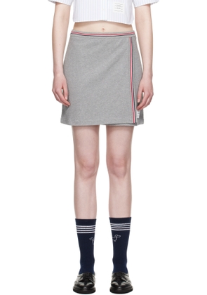 Thom Browne Gray Cotton Waffle Miniskirt