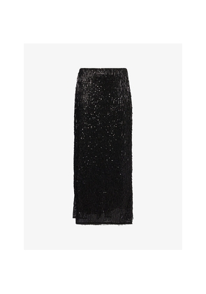 Womens Erdem Sequin Slim-Fit Stretch-Woven Midi Skirt
