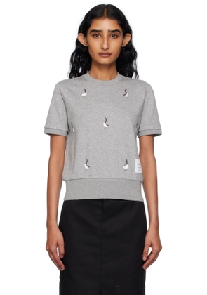 Thom Browne Gray Cotton Milano Geese T-shirt
