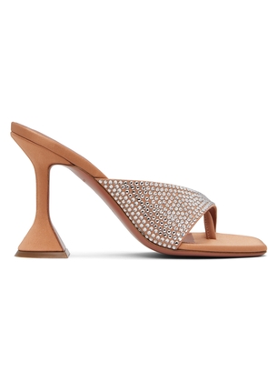 Amina Muaddi Tan Shiona Slipper 95 Heeled Sandals