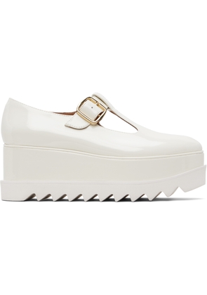 Stella McCartney White Elyse T-Bar Platform Mary Jane Derbys