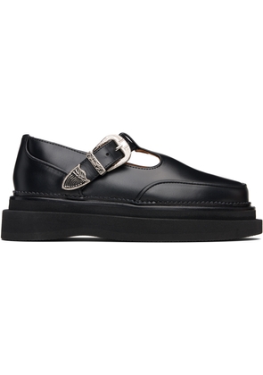 Toga Pulla Black T-Bar Mary Jane Loafers