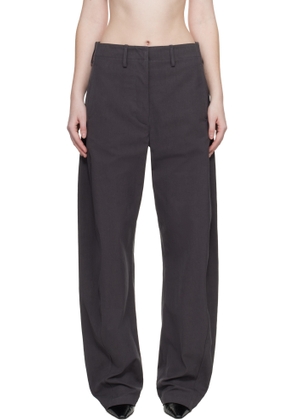 Magda Butrym Gray Wide-Leg Cotton Trousers