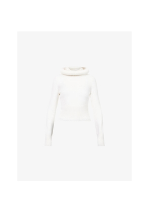 Womens Alaia Hooded Knitted Virgin-Wool Jumper