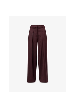 Womens Me And Em Luxe Wide-Leg Stretch-Wool Blend Trousers