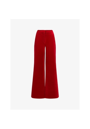 Womens Me And Em Velvet Man Wide-Leg Stretch-Cotton Trousers