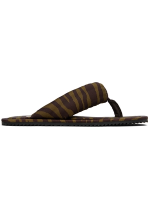 The Attico Khaki & Brown Indie Flip-Flops
