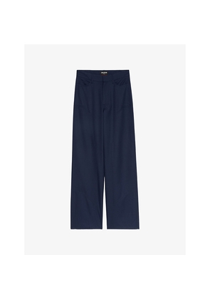 Womens Zadig&Voltaire Perya Wide-Leg High-Rise Woven Trousers